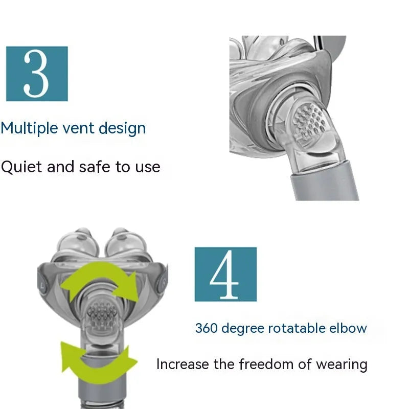 Ventilator nasal pillow mask with thickened silicone cushions and adjustable headband for CPAP machines