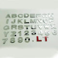 3D metal car bumper sticker showing dimensional English letter on car surface