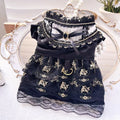 Golden gothic princess style skirt clothing for cat or dog on mannequin