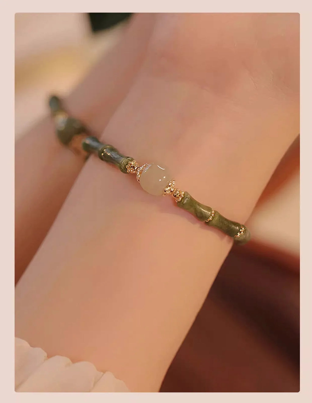 Hetian jade bracelet for women round shape Dark Green colour simple style