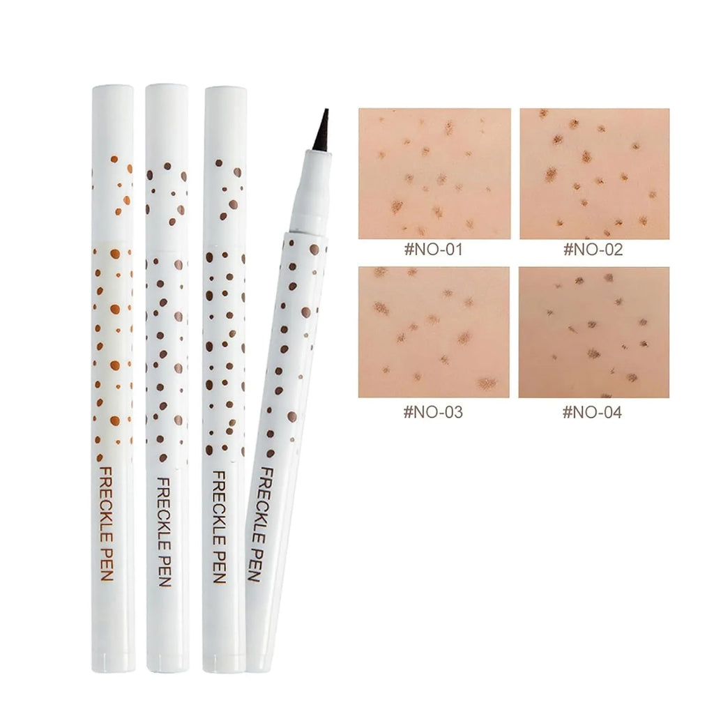 Dark brown freckle pen with precision tip for creating natural-looking waterproof freckle tattoos.