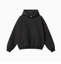 Cotton terry hooded sweater in loose fit with drop-shoulder sleeves