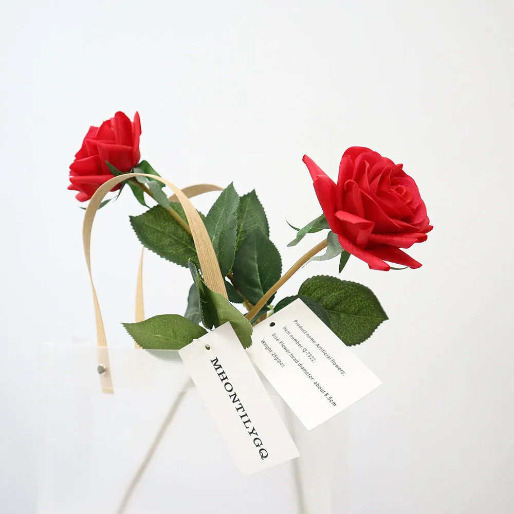 Touch Rose Moisturizing Hand Feeling artificial flower in silk fabric with 8.5cm head on 42cm stem