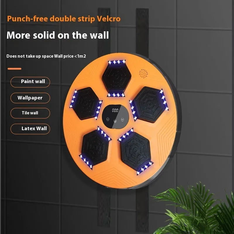 Smart music boxing machine wall mounted PU reaction target in black for home training