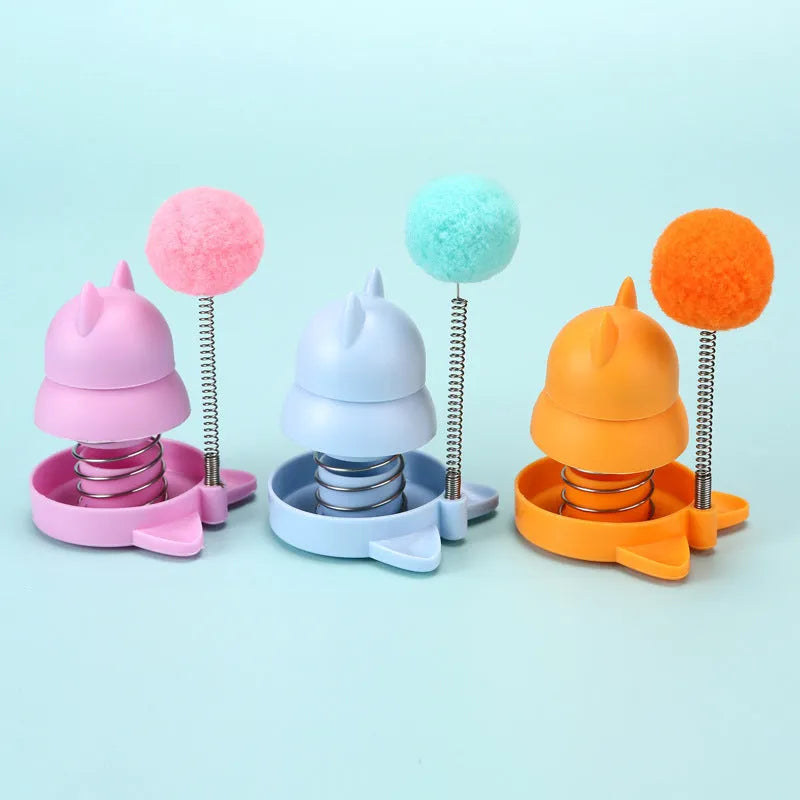 Blue self-licking mint ball cat toy for dental care and hairball relief
