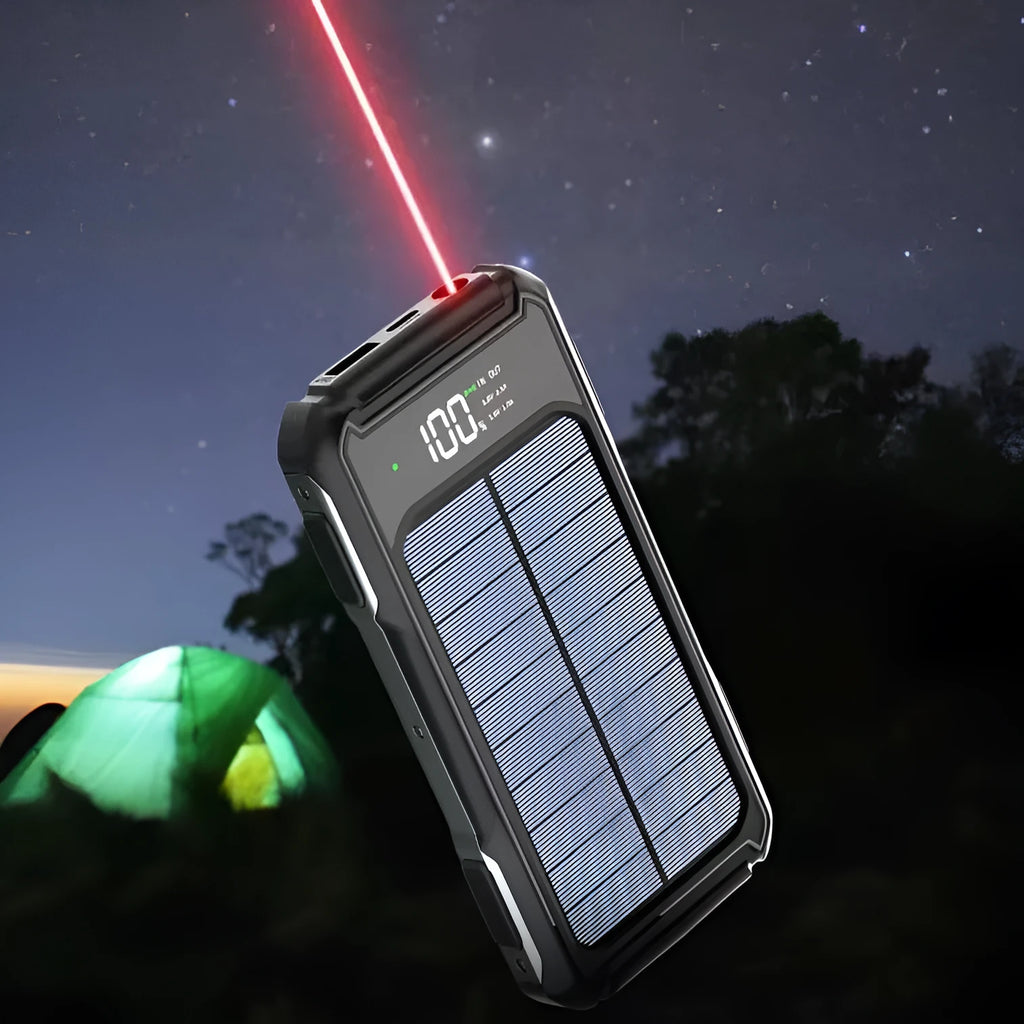 Military grade mobile power bank in black, green, or orange colours showing compact 149mm size