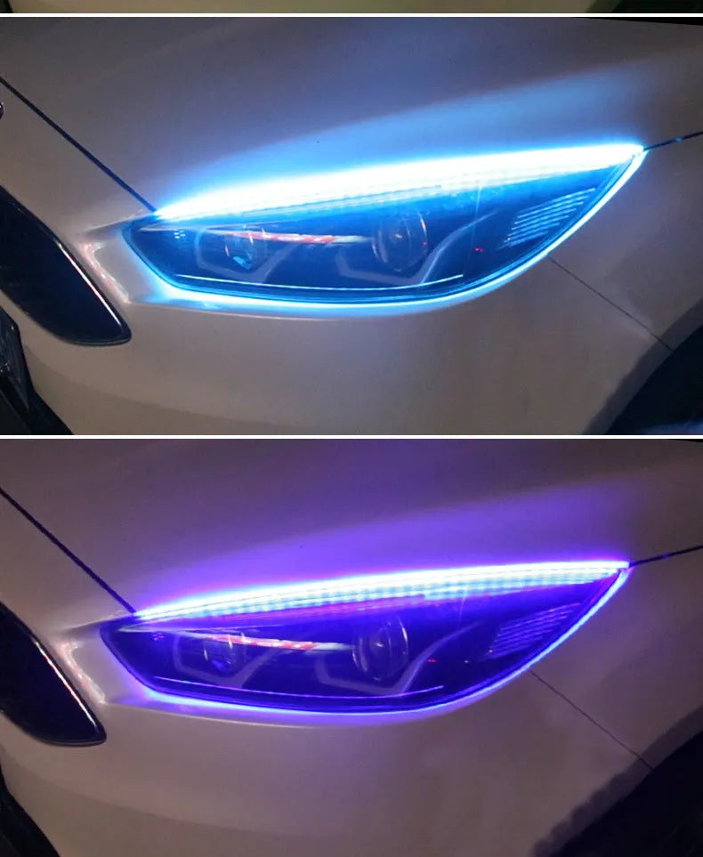 Universal RGB LED daytime running lights with remote control in 30cm, 45cm, and 60cm size options