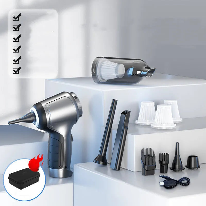 Car mounted brushless handheld vacuum cleaner with 12000Pa suction and charging type power supply