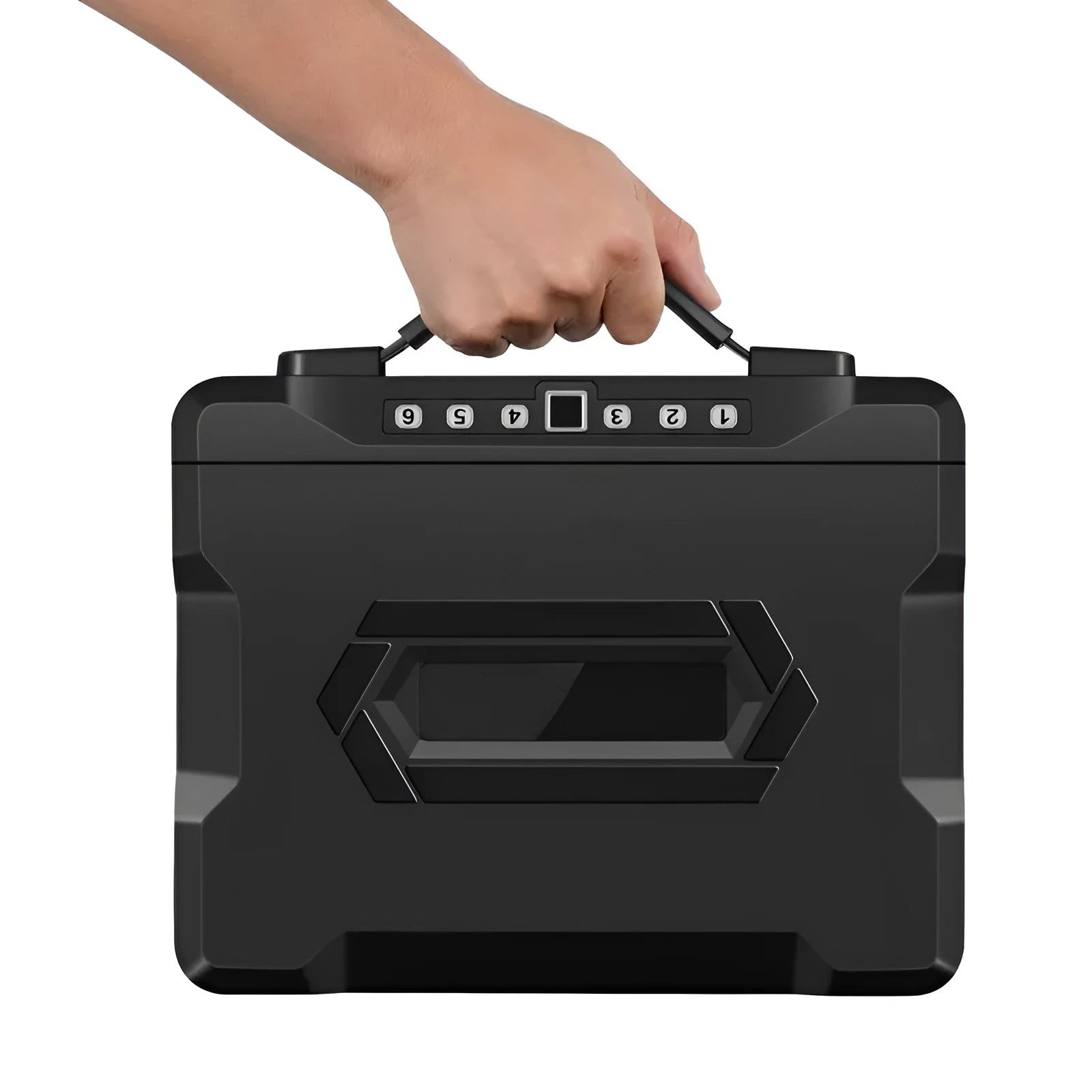 Compact L12 Mechanical 6500G portable steel safe with dual keys and anti-drill plate.