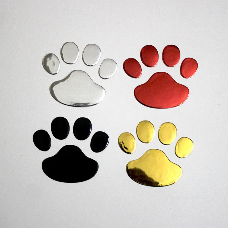 PVC car sticker with hand-shaped brush design and dog footprints pattern for bumper scratch protection