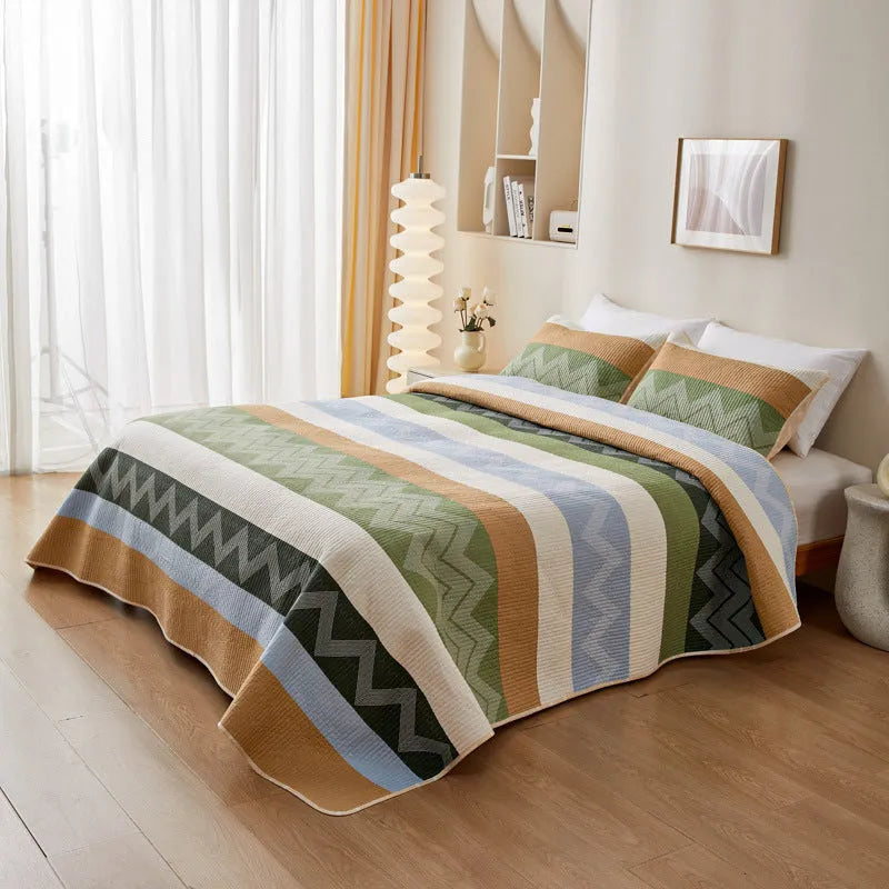 Pure cotton printed bed sheet set with modern simple design for 2.2 metre beds