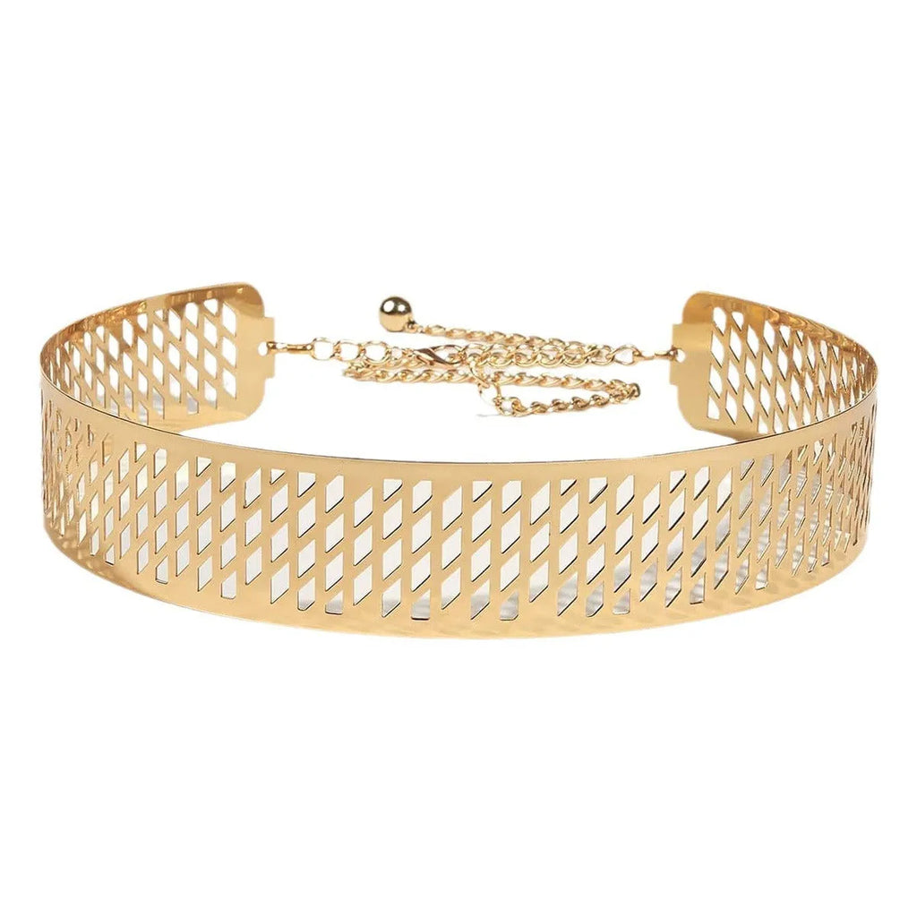 Gold alloy buckle hook fastening waist belt iron waist seal ring 105cm length 4.5cm width thick type