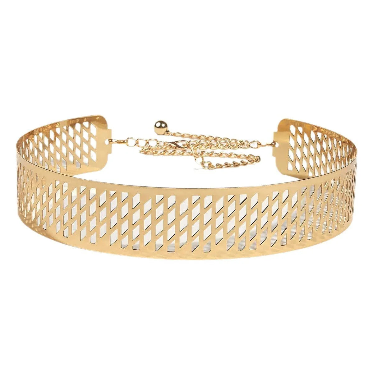 Gold alloy buckle hook fastening waist belt iron waist seal ring 105cm length 4.5cm width thick type