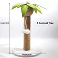 Cactus-shaped cat scratching climber and flat coconut tree scratch board made from cotton thread.