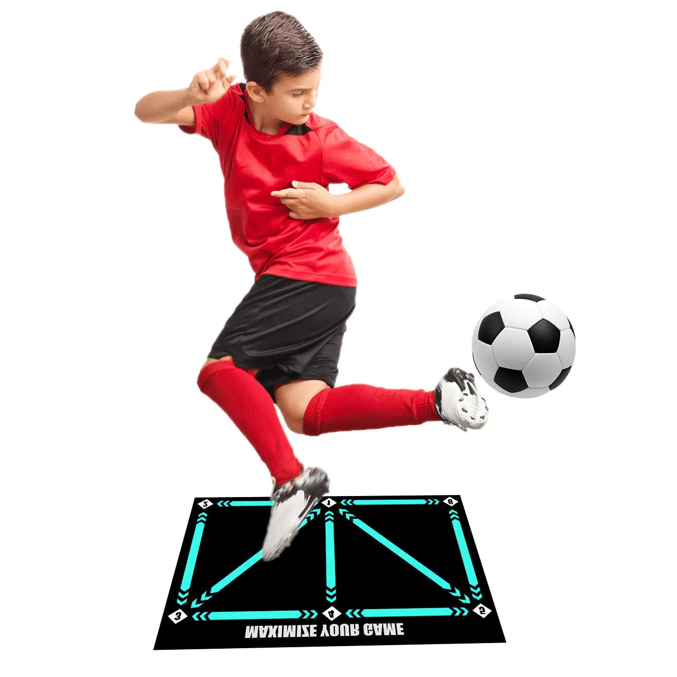 Indoor football training mat with cushion colour for skill development practice