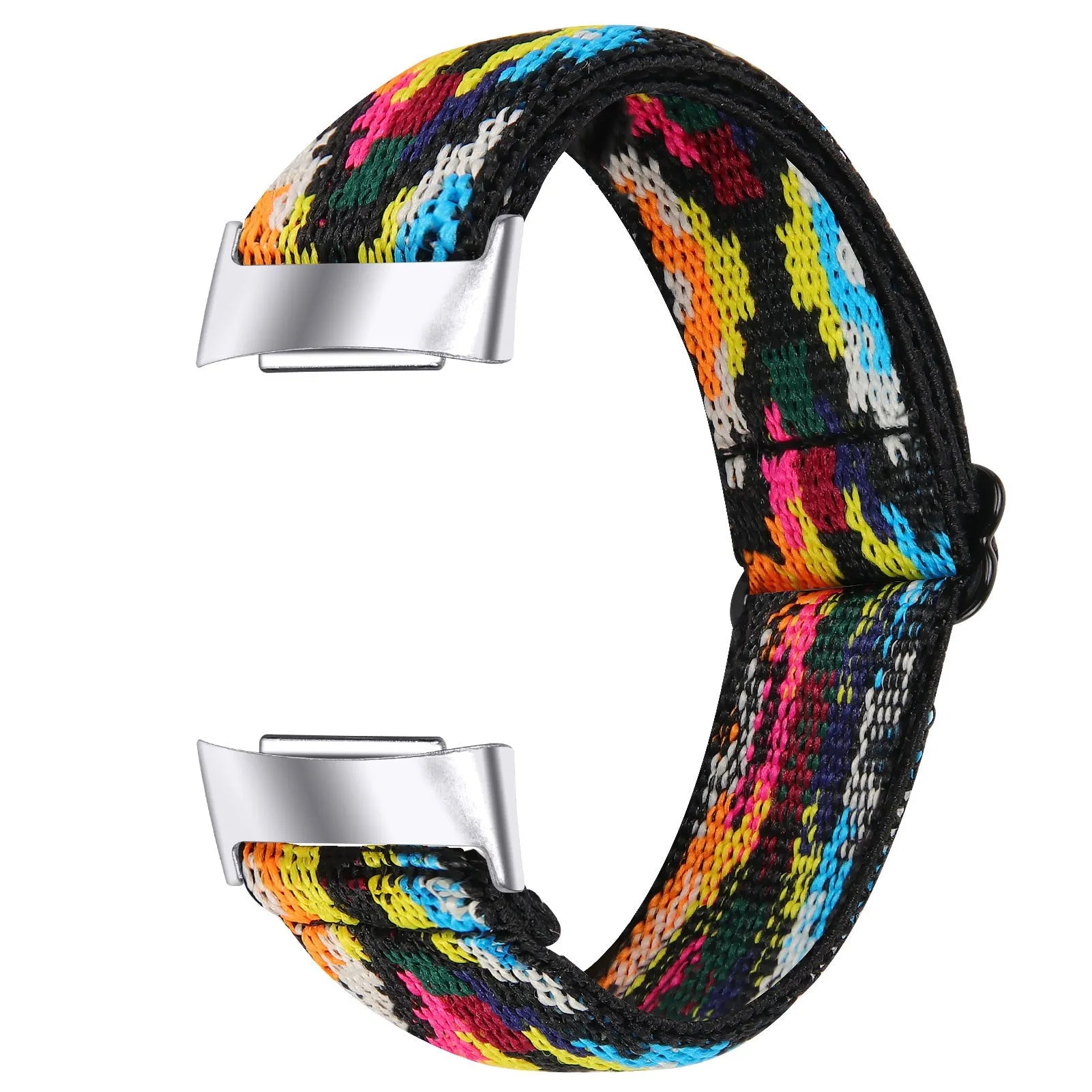 Adjustable printed elastic watch strap for Fitbit Charge 6 in Green Arrow colour, 5.5-8.5 inches fit