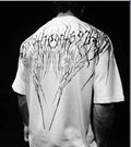 Dark style loose fit plus size cotton short-sleeved T-shirt with gilding craft details