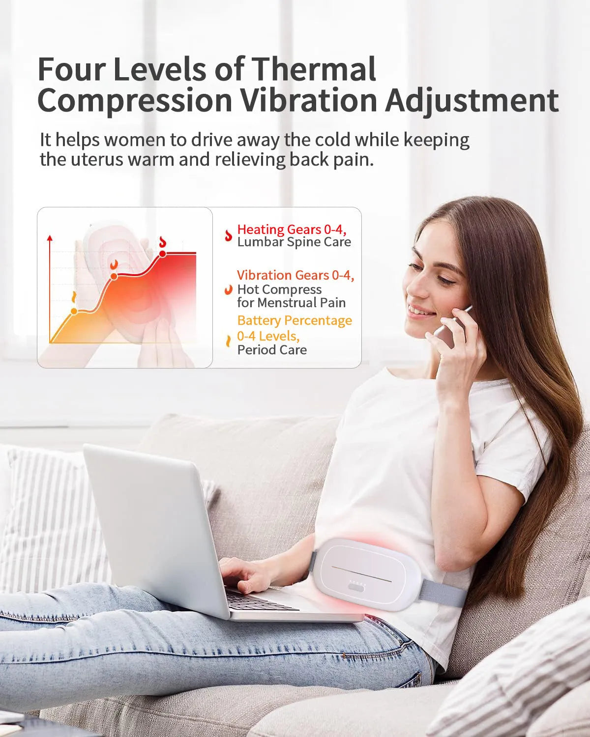 White silicone uterine warming device for postpartum perineal heat therapy