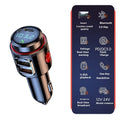 T23 Car MP3 Bluetooth Player with HY-66 PD Fast Charge variant, 1.2 inch display, ABS material, black colour, on a white background