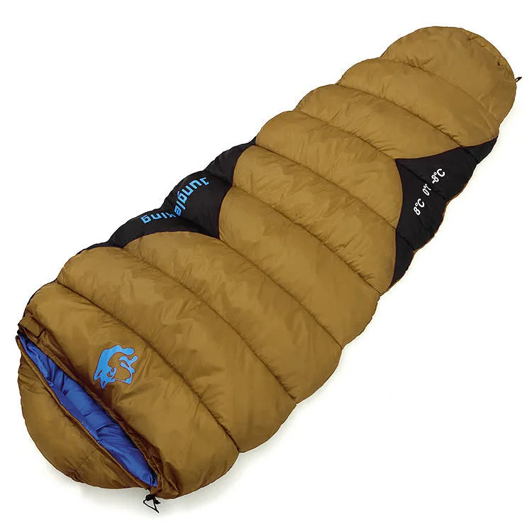 Mummy-style camping sleeping bag in Army Green with compression storage bag