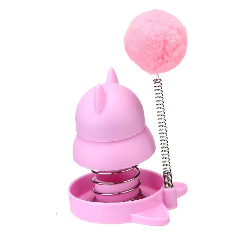 Blue self-licking mint ball cat toy for dental care and hairball relief