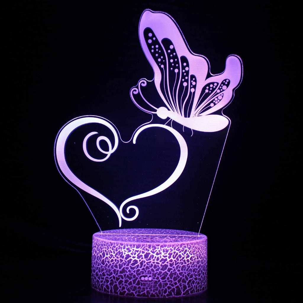Acrylic 3D USB table lamp with colourful touch control and ABS base