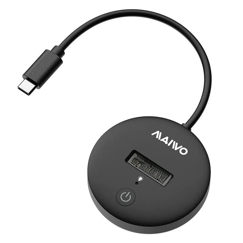 Black external hard disk enclosure for NVMe M.2 SSD with Type-C port