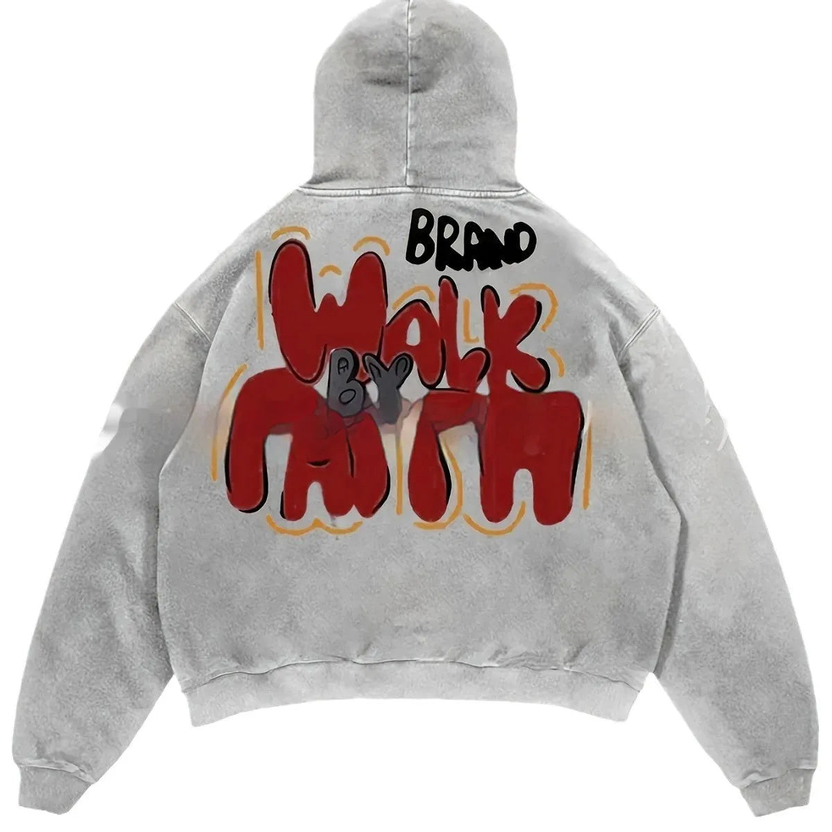 Women's Granny Grey hoodie with character print design and front pocket