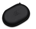 Black oval leather storage bag for earphones compatible with EDX PRO and other models