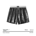 Woven polyester mid waist loose fit sports underwear in Streamer Color with reflective bright silver details