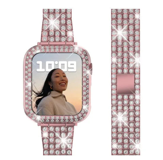 Apple Watch privacy case with double diamond glass peep-proof protection in multiple colour options