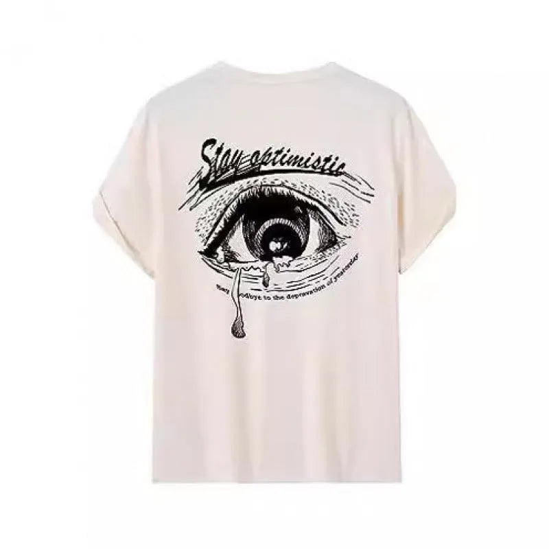 Printed men's street style short-sleeved sports t-shirt with digital pattern on polyester fabric