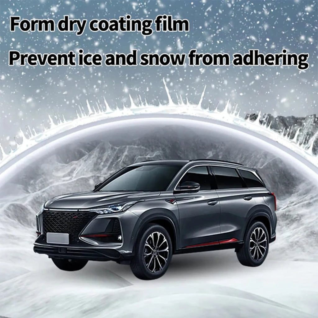 Compact PE car snow brush with hydrophobic nano coating for winter snow and ice removal