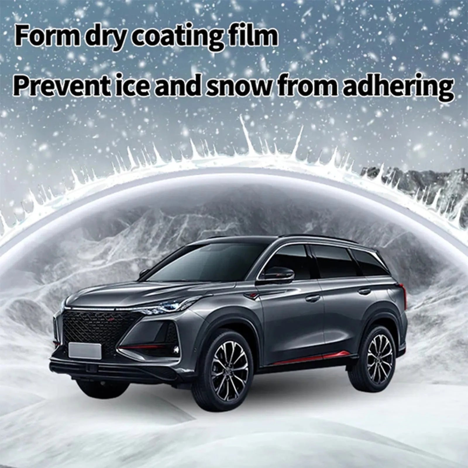 Compact PE car snow brush with hydrophobic nano coating for winter snow and ice removal