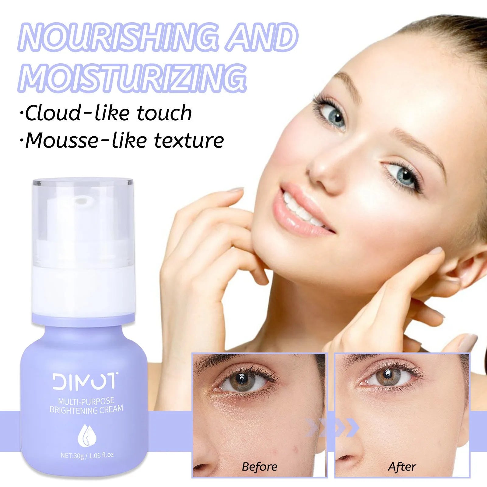 30ml tube of moisturising cream primer with gentle care label for all skin types