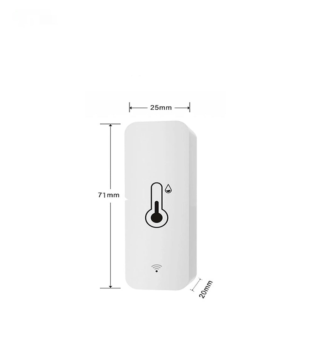 WiFi temperature humidity sensor with Tuya Zigbee connectivity in compact ABS housing
