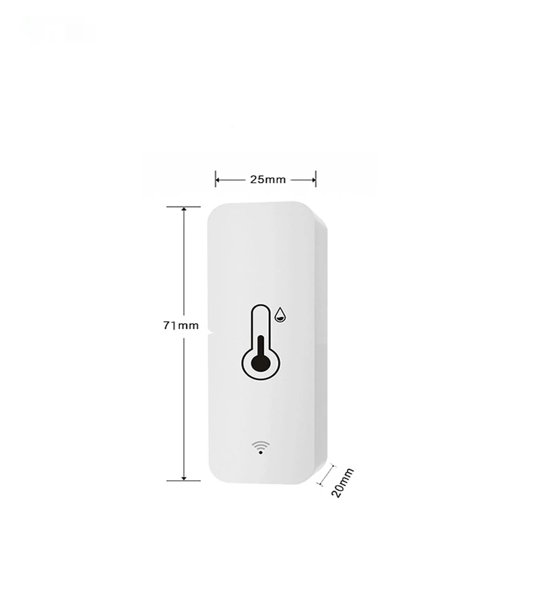 WiFi temperature humidity sensor with Tuya Zigbee connectivity in compact ABS housing