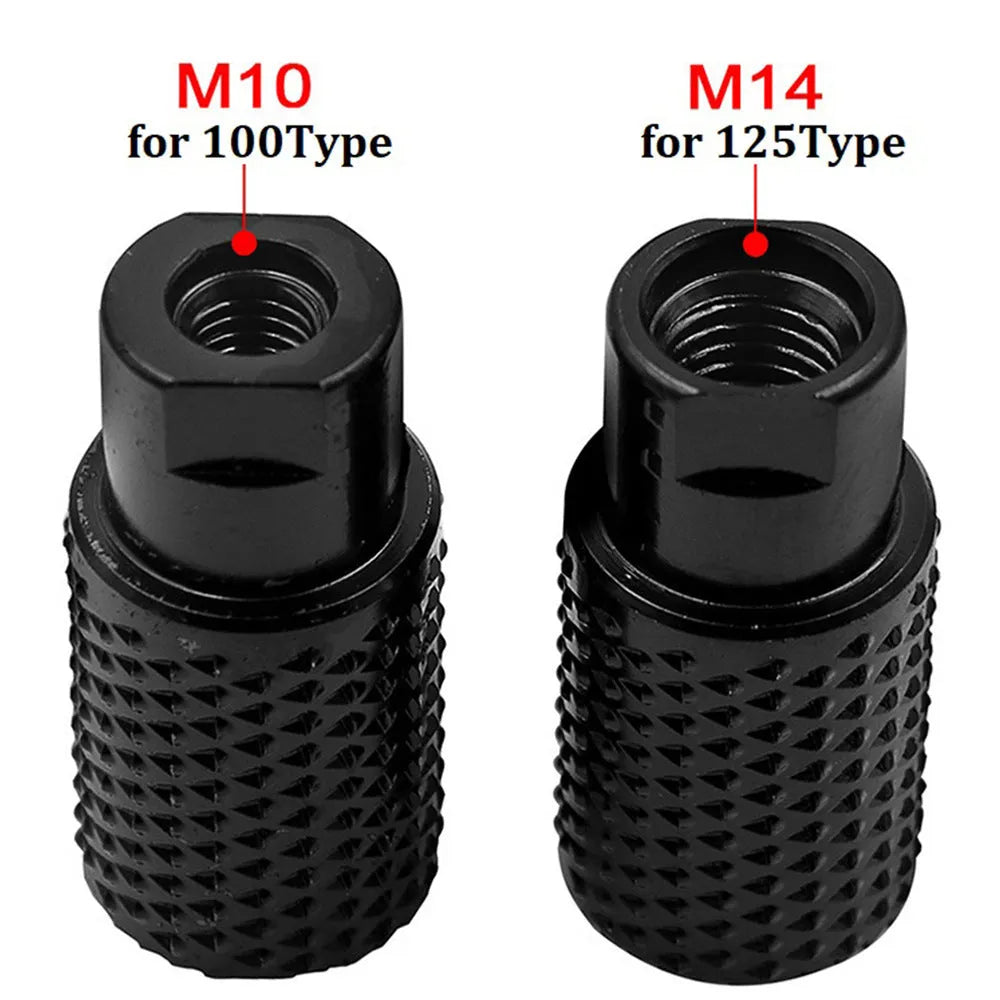Spherical grinding head for angle grinder with M10 and M14 thread, woodworking tapper accessory