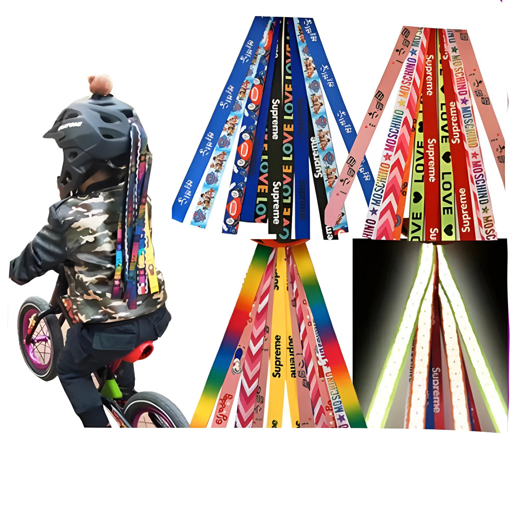 Children's helmet decoration streamers in twelve colour options including apricot, khaki and lotus root