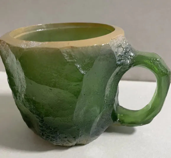 400ml resin coffee mug with handle in a choice of colours including blue, purple, and rock pattern.