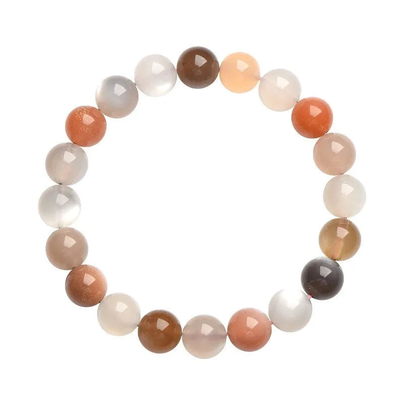 Natural moonstone colourful moonlight bracelet with 8mm single circle beads