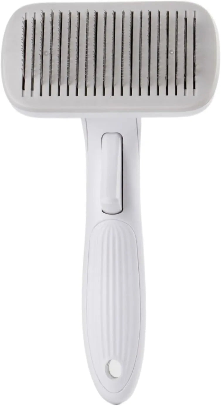 Automatic pet hair removal comb with one-click needle system in blue colour