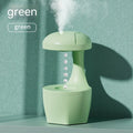 Suspended anti-gravity humidifier in white with USB cable, column shape, and ultrasonic mist output