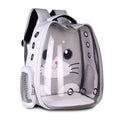 Yellow hard shell pet backpack with nylon body and shoulder straps for cats or small dogs