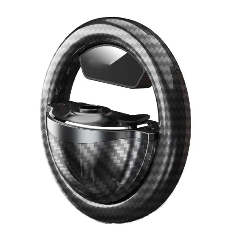 Black aromatherapy rhythm lamp with phantom LED lighting and circular perfume seat measuring 85.6mm