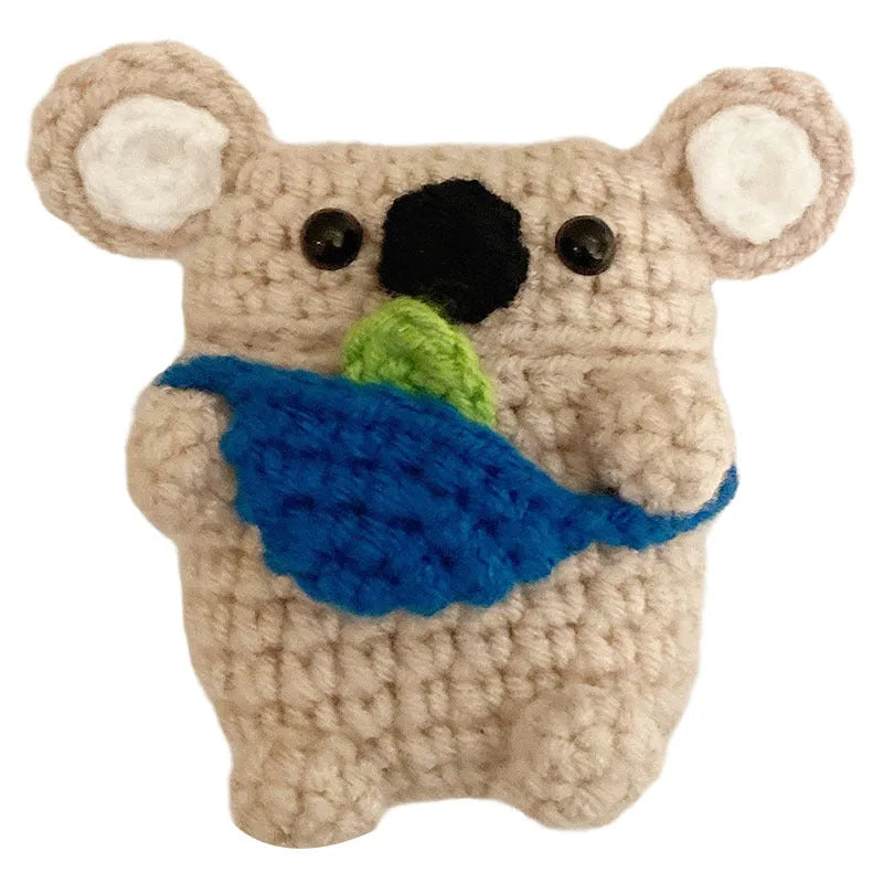 Hand-knitted koala bear backpack protective sleeve for AirPods wireless earbuds