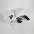 Black USB web camera with magnetic privacy cover for video conferences