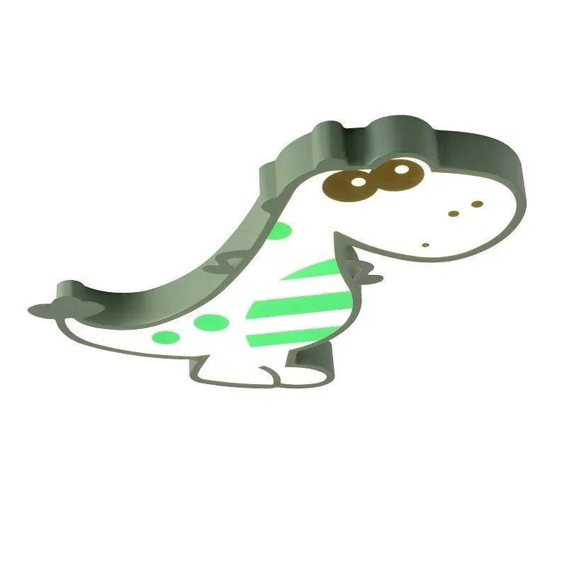 Cartoon dinosaur design ceiling light with 48cm diameter and green or pink colour options