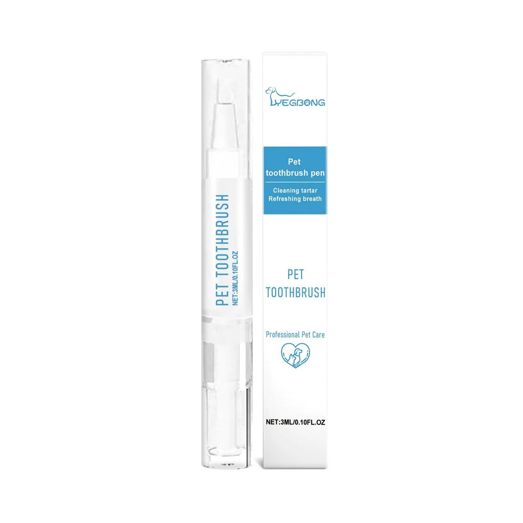 Soft Breath Care pet toothbrush pen with silicone bristles for cat and dog dental cleaning