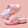 Two-colour thick-soled EVA foam slippers with leather lining in black and white design